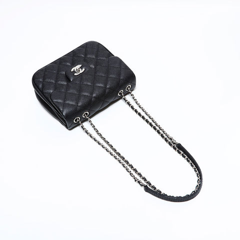 シャネル CHANEL 25番台 2018 キャビアスキン マトラッセ ミニ ショルダーバッグ ブラック WS22765