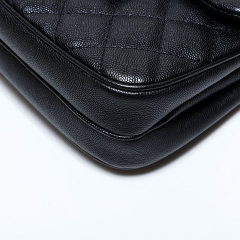 シャネル CHANEL 25番台 2018 キャビアスキン マトラッセ ミニ ショルダーバッグ ブラック WS22765