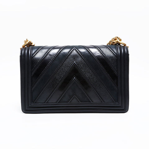 シャネル CHANEL 22番台 2016-2017 ボーイ シェブロン ショルダーバッグ ブラック WS22767