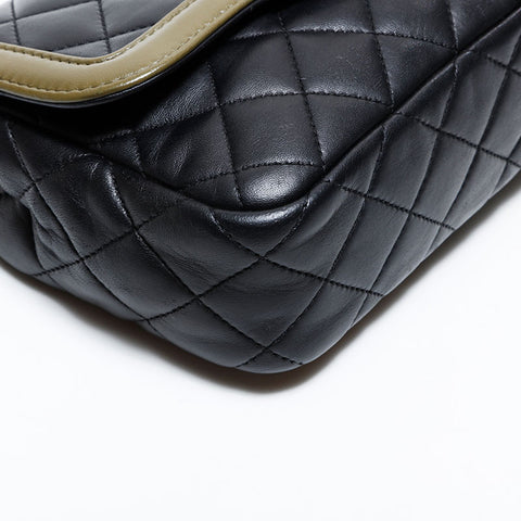 シャネル CHANEL 23番台 2016-2017 ミニ マトラッセ カーキ ラムスキン ショルダーバッグ ブラック WS22768