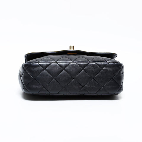 シャネル CHANEL 23番台 2016-2017 ミニ マトラッセ カーキ ラムスキン ショルダーバッグ ブラック WS22768