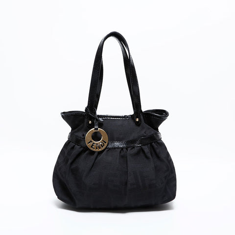 フェンディ FENDI ズッカ キャンバス ハンドバッグ ブラック WS22769