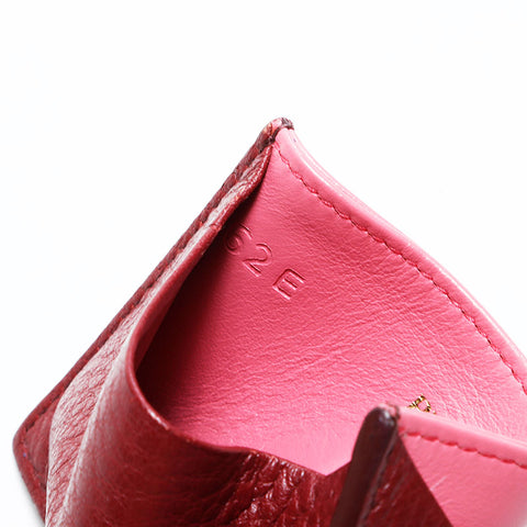 PRADA leather Card Case Red WS22775