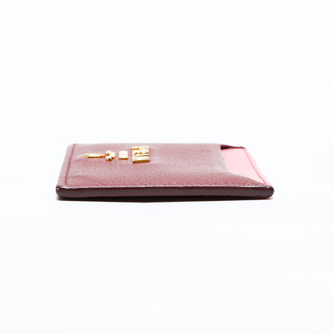 PRADA leather Card Case Red WS22775