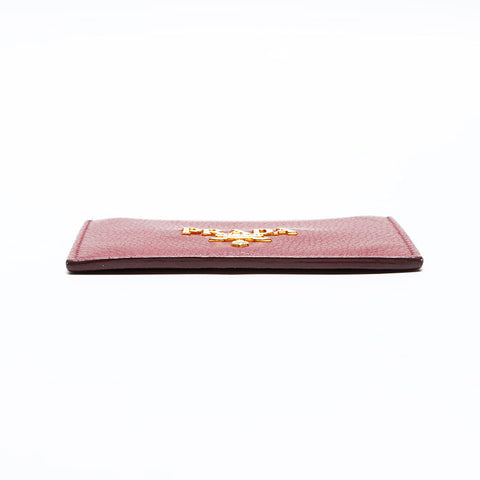 PRADA leather Card Case Red WS22775