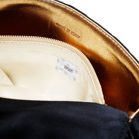 CHANEL 3 Series 1994–1996 Satin Matelassé Belt Waist Bag Black WS22777