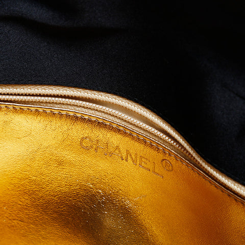 CHANEL 3 Series 1994–1996 Satin Matelassé Belt Waist Bag Black WS22777