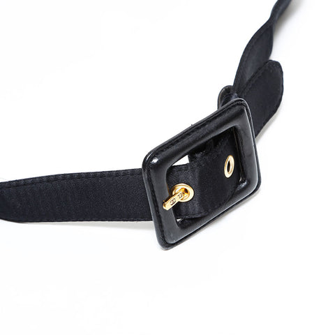 CHANEL 3 Series 1994–1996 Satin Matelassé Belt Waist Bag Black WS22777