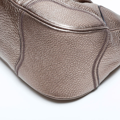 プラダ PRADA レザー ショルダーバッグ シルバー WS22780
