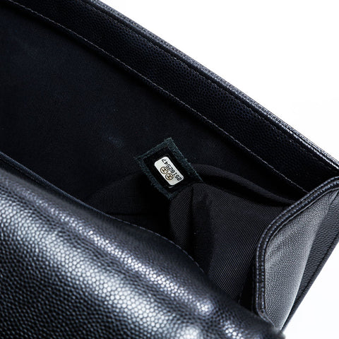 シャネル CHANEL 25番台 2018 ボーイ キャビアスキン チェン ショルダーバッグ ブラック WS22782