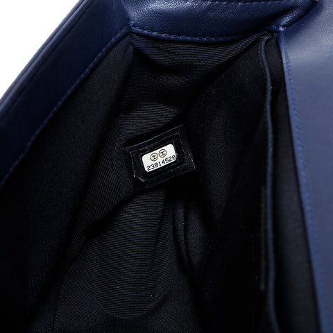 シャネル CHANEL 23番台 2016-2017 ボーイ レザー チェーン ショルダーバッグ ネイビー WS22783