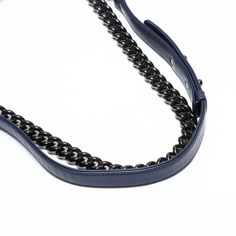 シャネル CHANEL 23番台 2016-2017 ボーイ レザー チェーン ショルダーバッグ ネイビー WS22783