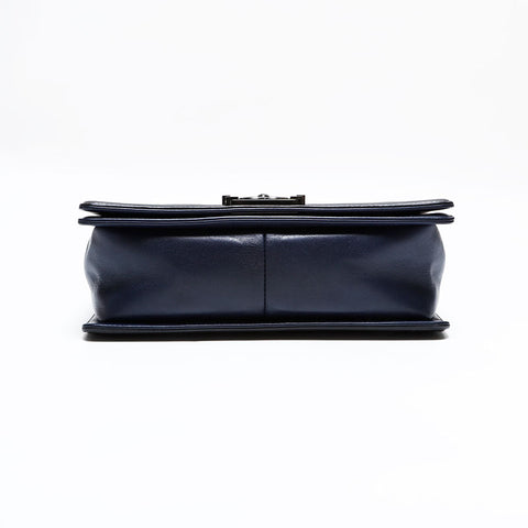 シャネル CHANEL 23番台 2016-2017 ボーイ レザー チェーン ショルダーバッグ ネイビー WS22783