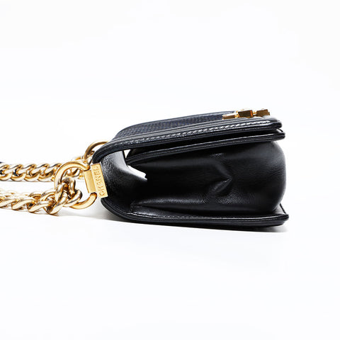シャネル CHANEL 24番台 2017-2018 シェブロン キャンバス ミニ ボーイ ショルダーバッグ ネイビー WS22784