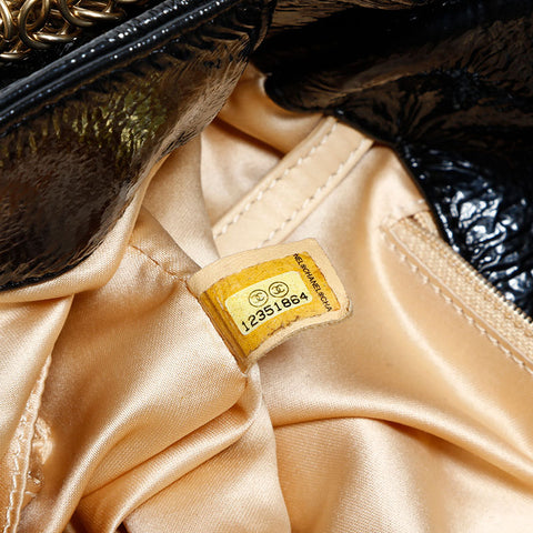 Chanel Patent Leather Coco Mark 12系列2008-2009手提包黑色WS22785
