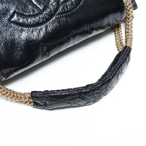 Chanel Patent Leather Coco Mark 12系列2008-2009手提包黑色WS22785