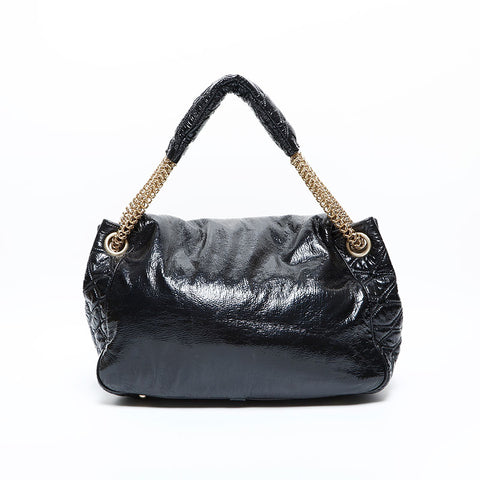Chanel Patent Leather Coco Mark 12系列2008-2009手提包黑色WS22785