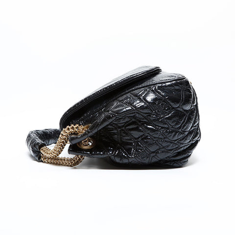 Chanel Patent Leather Coco Mark 12系列2008-2009手提包黑色WS22785