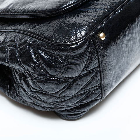 Chanel Patent Leather Coco Mark 12系列2008-2009手提包黑色WS22785
