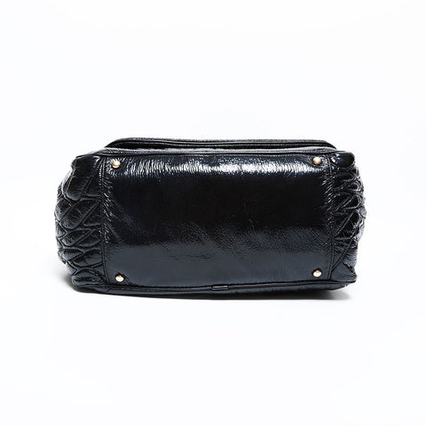 Chanel Patent Leather Coco Mark 12系列2008-2009手提包黑色WS22785