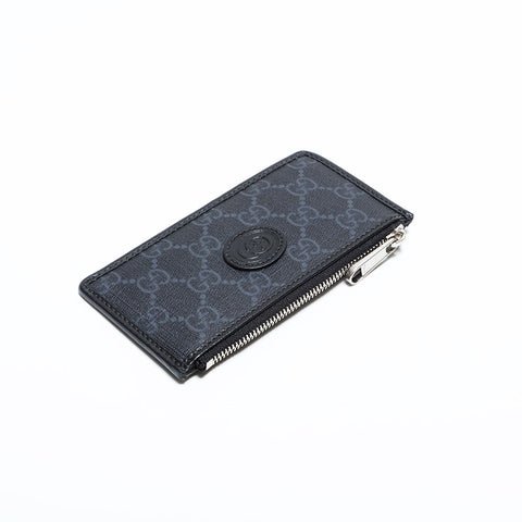 グッチ GUCCI PVC GG スプリーム コインケース付き カードケース ブラック WS22786