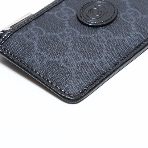 グッチ GUCCI PVC GG スプリーム コインケース付き カードケース ブラック WS22786