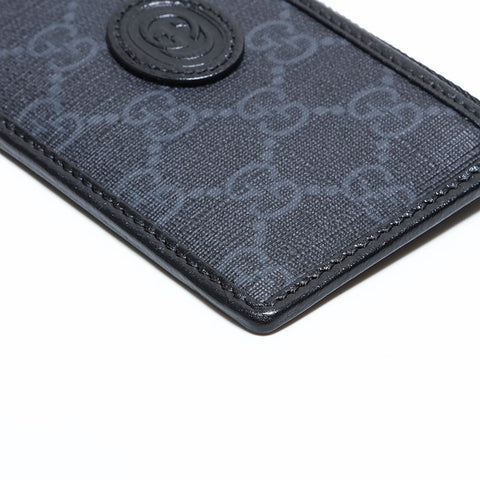 グッチ GUCCI PVC GG スプリーム コインケース付き カードケース ブラック WS22786