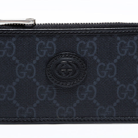 グッチ GUCCI PVC GG スプリーム コインケース付き カードケース ブラック WS22786