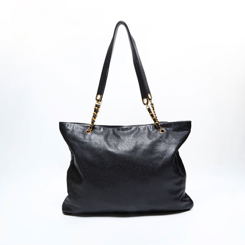 CHANEL No. 3 1994-1999 COCO Mark Caviar Chain Shoulder Bag black WS22787
