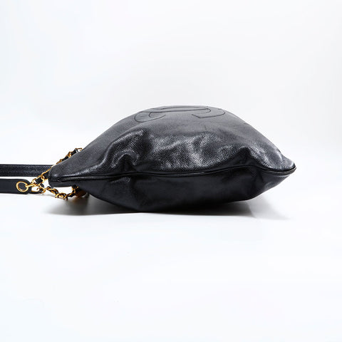 CHANEL No. 3 1994-1999 COCO Mark Caviar Chain Shoulder Bag black WS22787