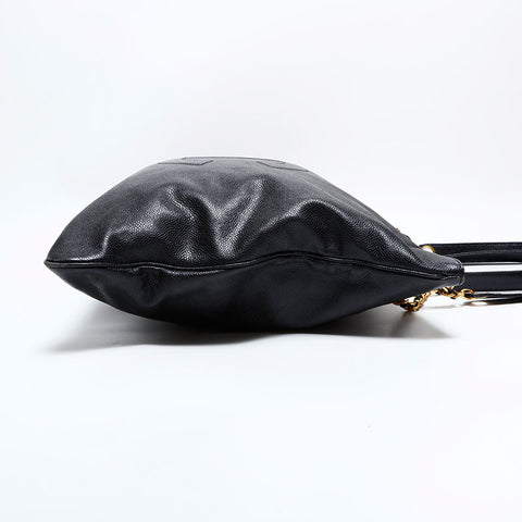 CHANEL No. 3 1994-1999 COCO Mark Caviar Chain Shoulder Bag black WS22787