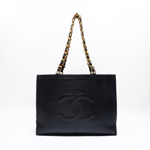 シャネル CHANEL ラムスキン ココマーク チェーン ショルダーバッグ ブラック WS22788