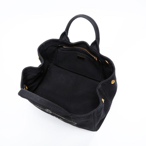 プラダ PRADA カナパ キャンバス 2way M ショルダーバッグ ブラック WS22792