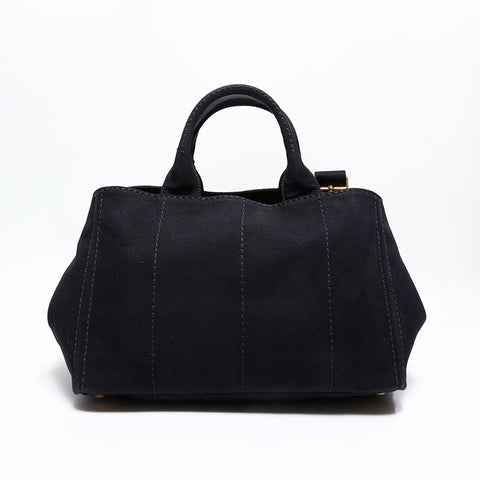 プラダ PRADA カナパ キャンバス 2way M ショルダーバッグ ブラック WS22792
