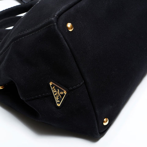 プラダ PRADA カナパ キャンバス 2way M ショルダーバッグ ブラック WS22792
