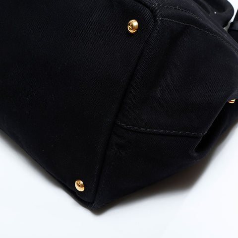 PRADA Canapa Canvas 2way M Shoulder Bag black WS22792