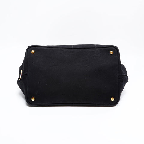 PRADA Canapa Canvas 2way M Shoulder Bag black WS22792