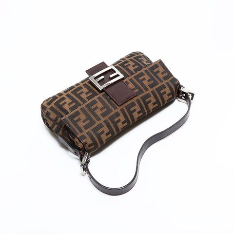 フェンディ FENDI ズッカ マンマバケット ショルダーバッグ ブラウン WS22793