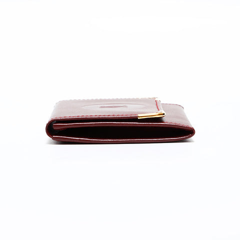 カルティエ CARTIER マスト ドゥ レザー ミニ コンパクト コインケース レッド WS22795
