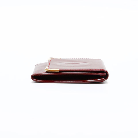 CARTIER Must Do Leather Mini Compact Coin case Red WS22795