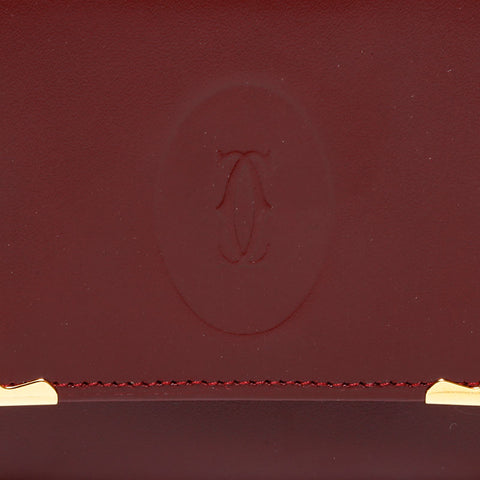 カルティエ CARTIER マスト ドゥ レザー ミニ コンパクト コインケース レッド WS22795