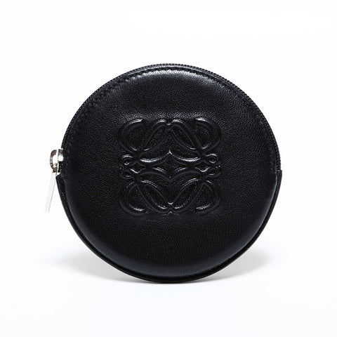 LOEWE Anagram Leather Mini Coin Case Black WS22796