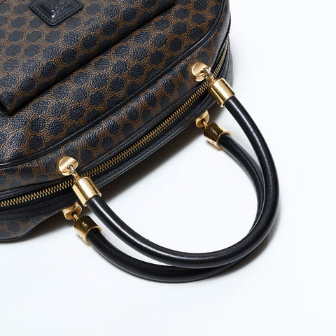 セリーヌ CELINE マカダム PVC ハンドバッグ ブラック WS22799