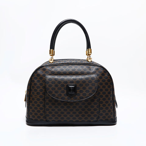 セリーヌ CELINE マカダム PVC ハンドバッグ ブラック WS22799