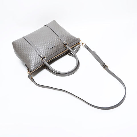 グッチ GUCCI マイクロ GG シマ レザー 2way ハンドバッグ グレー WS22800