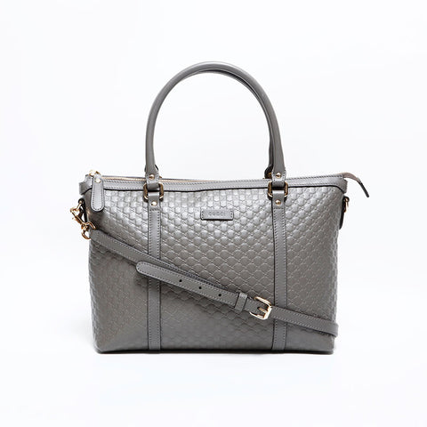 グッチ GUCCI マイクロ GG シマ レザー 2way ハンドバッグ グレー WS22800