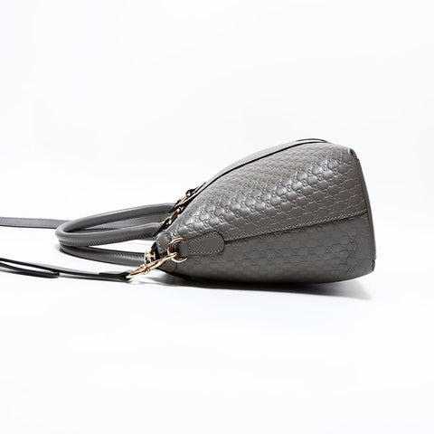 グッチ GUCCI マイクロ GG シマ レザー 2way ハンドバッグ グレー WS22800