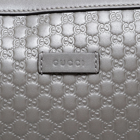 グッチ GUCCI マイクロ GG シマ レザー 2way ハンドバッグ グレー WS22800