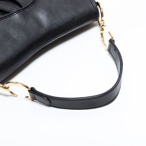 クリスチャンディオール Christian Dior サドルバッグ レザー ショルダーバッグ ブラック WS22801