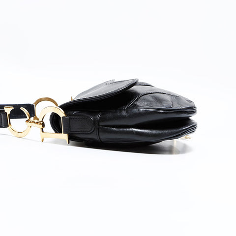 クリスチャンディオール Christian Dior サドルバッグ レザー ショルダーバッグ ブラック WS22801